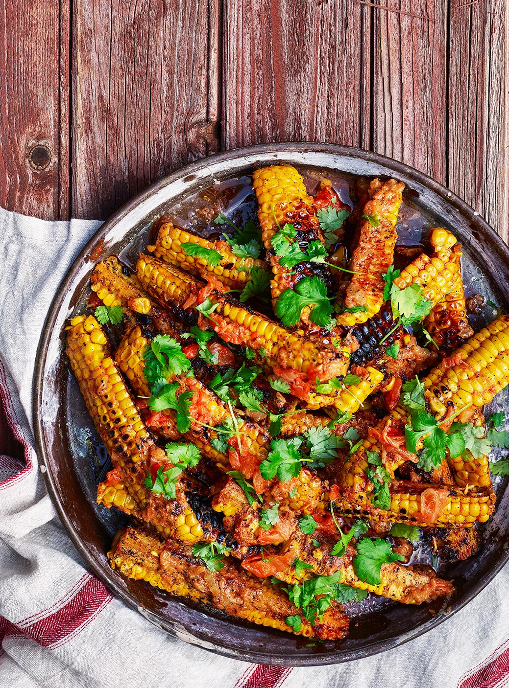 Corn ribs med misosmör och kimchi